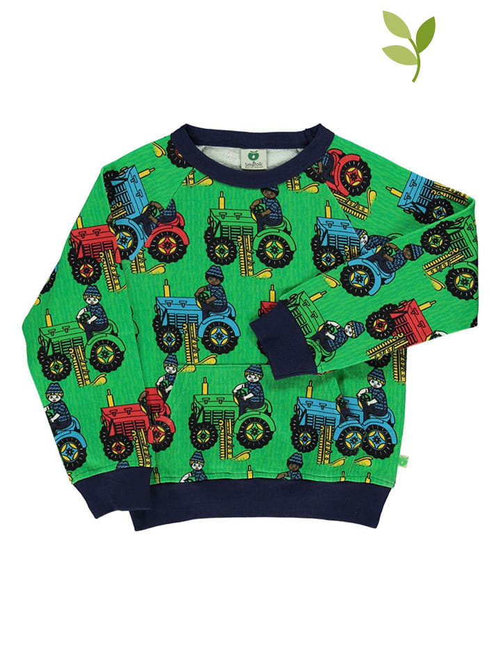 Småfolk Bluza "Tractor" w kolorze zielonym rozmiar: 98/104