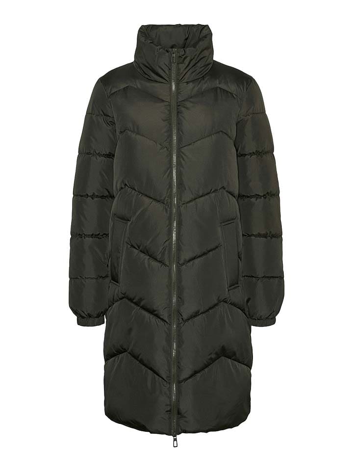 Vero Moda Płaszcz pikowany w kolorze ciemnozielonym rozmiar: L
