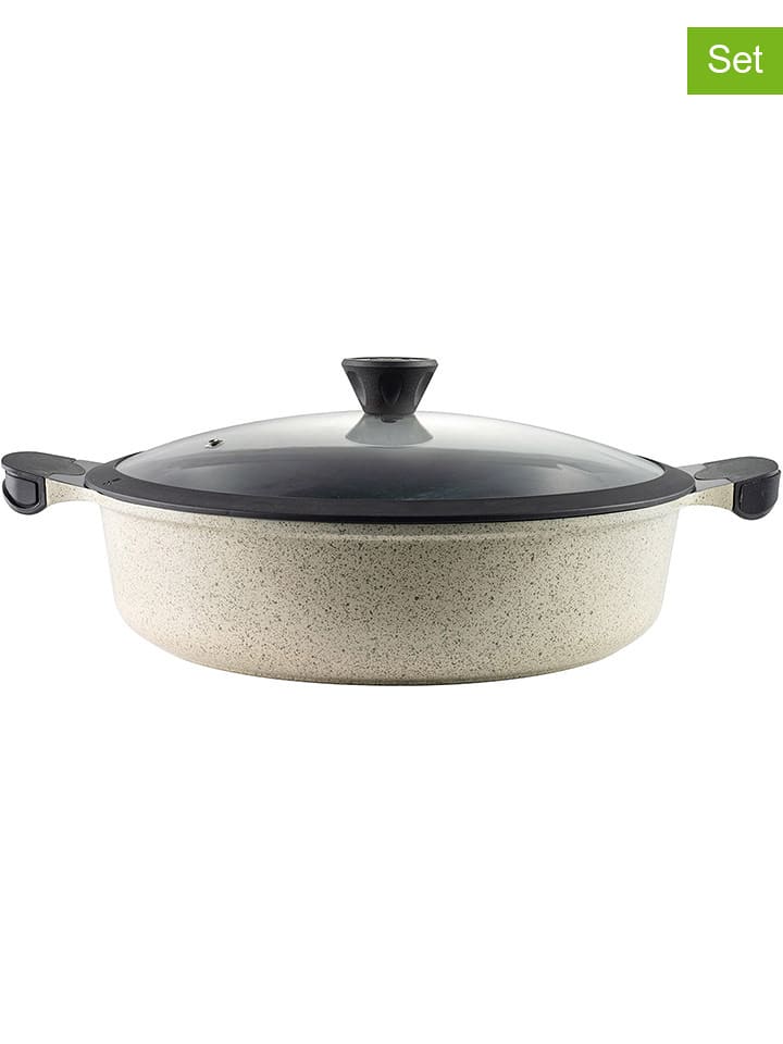 Laguiole 2-częściowy zestaw "Jade" w kolorze beżowym - Ø 32 cm rozmiar: onesize