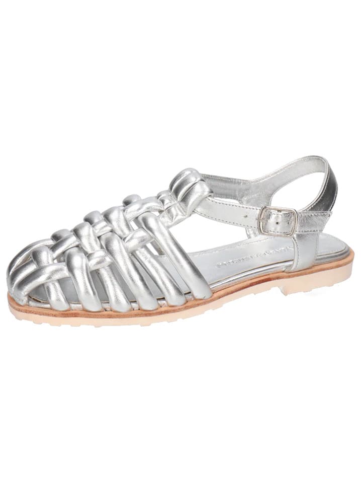 MELVIN & HAMILTON Skórzane półsandały "Keyla 2" w kolorze srebrnym rozmiar: 36