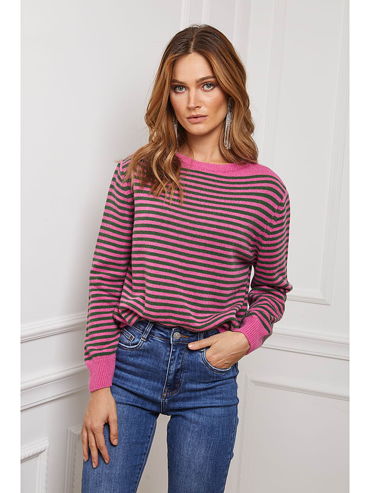 Joséfine Sweter "Astro" w kolorze różowo-zielonym rozmiar: XL