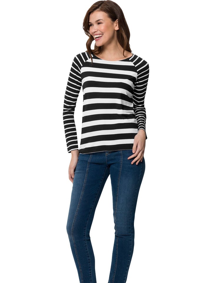 Heine Koszulka w kolorze czarno-białym rozmiar: 48