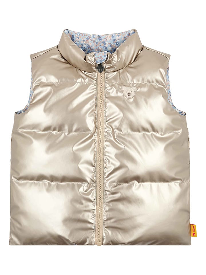 Steiff Dwustronna kamizelka w kolorze złoto-błękitnym rozmiar: 104