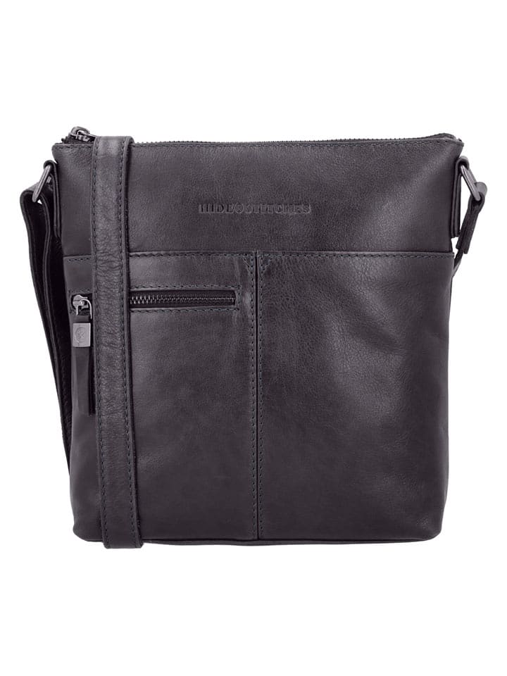 HIDE & STITCHES Skórzana torebka "Porto" w kolorze czarnym - 23 x 23 x 4 cm rozmiar: onesize