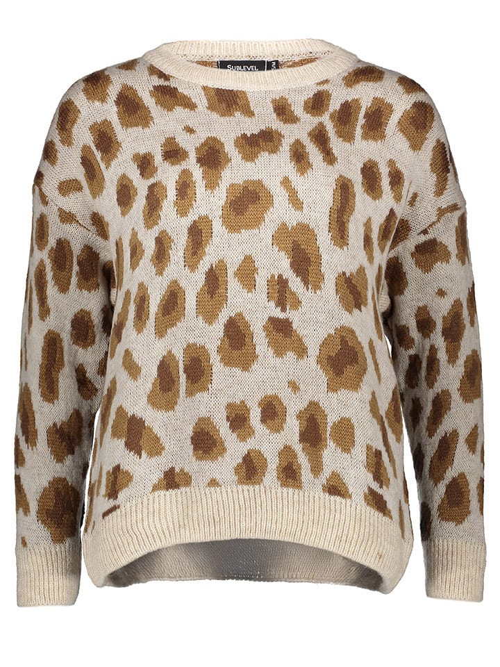 Sublevel Sweter w kolorze beżowo-jasnobrązowym rozmiar: L/XL