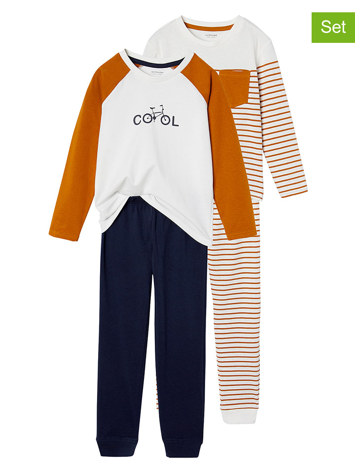 vertbaudet Piżamy (2 szt.) w kolorze pomarańczowo-granatowym rozmiar: 110