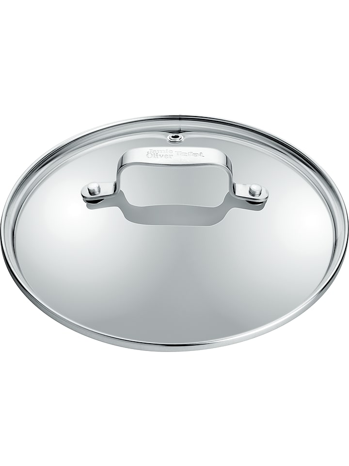 Tefal Szklana pokrywka "Jamie Oliver" w kolorze srebrnym - Ø 24 cm rozmiar: onesize