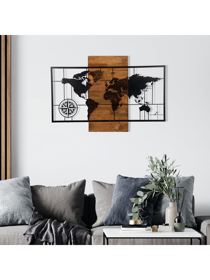 Wallity Dekoracja ścienna w kolorze brązowo-czarnym - 58 x 85 cm rozmiar: onesize