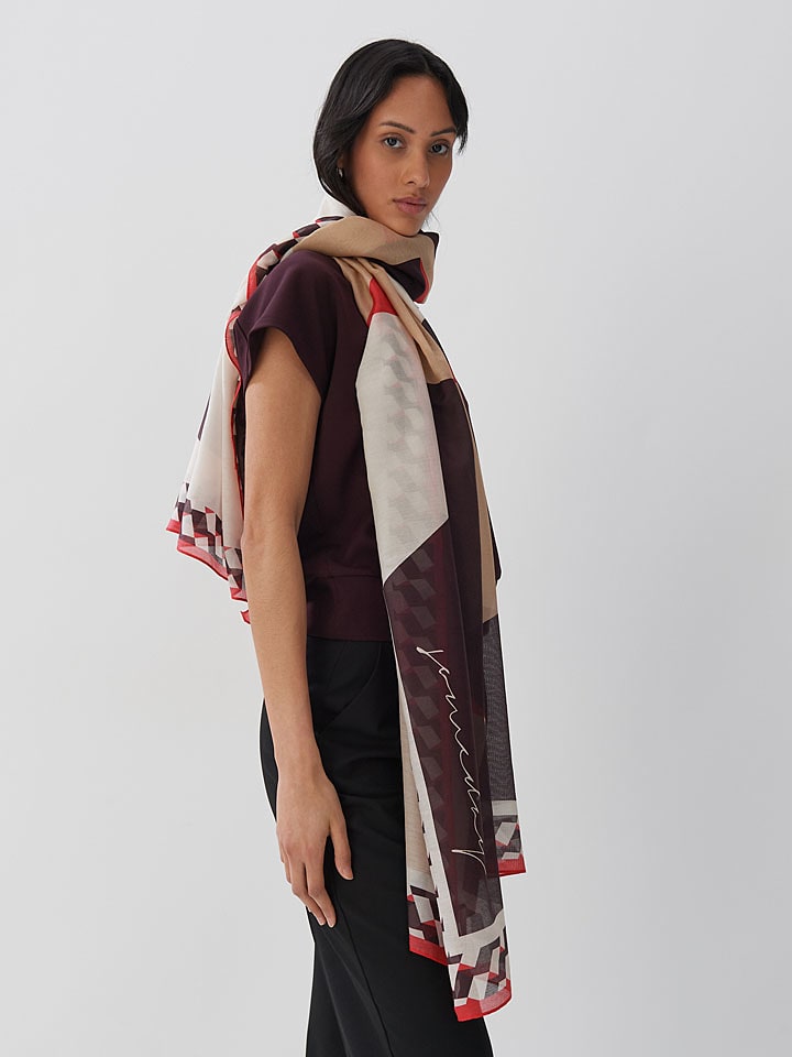 Someday Chusta ze wzorem z dodatkiem jedwabiu - 190 x 100 cm rozmiar: onesize