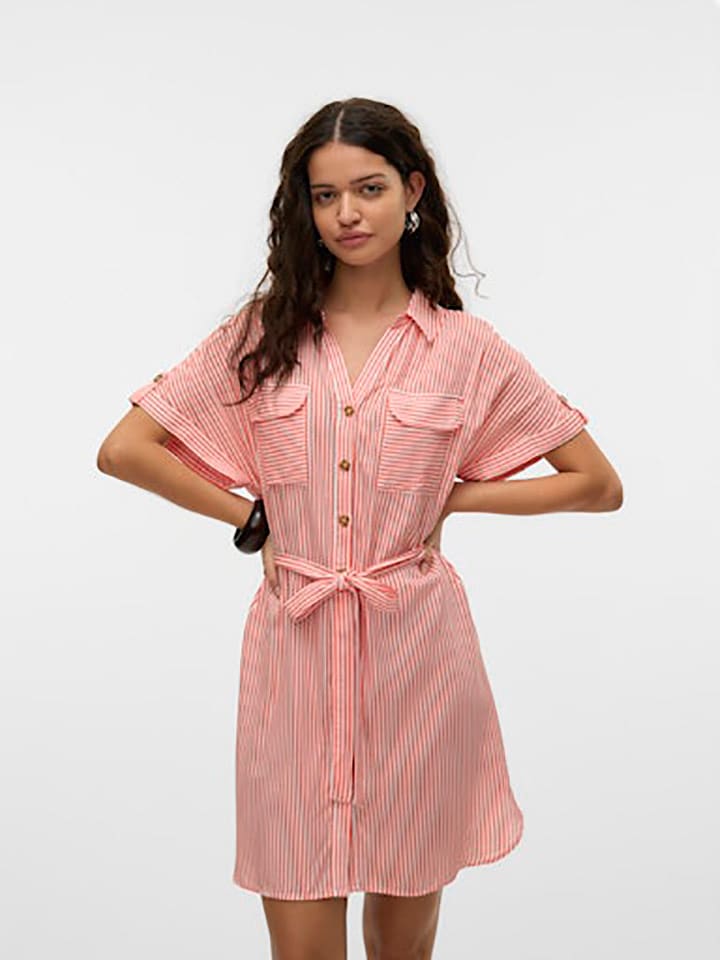 Vero Moda Sukienka w kolorze czerwono-białym rozmiar: M
