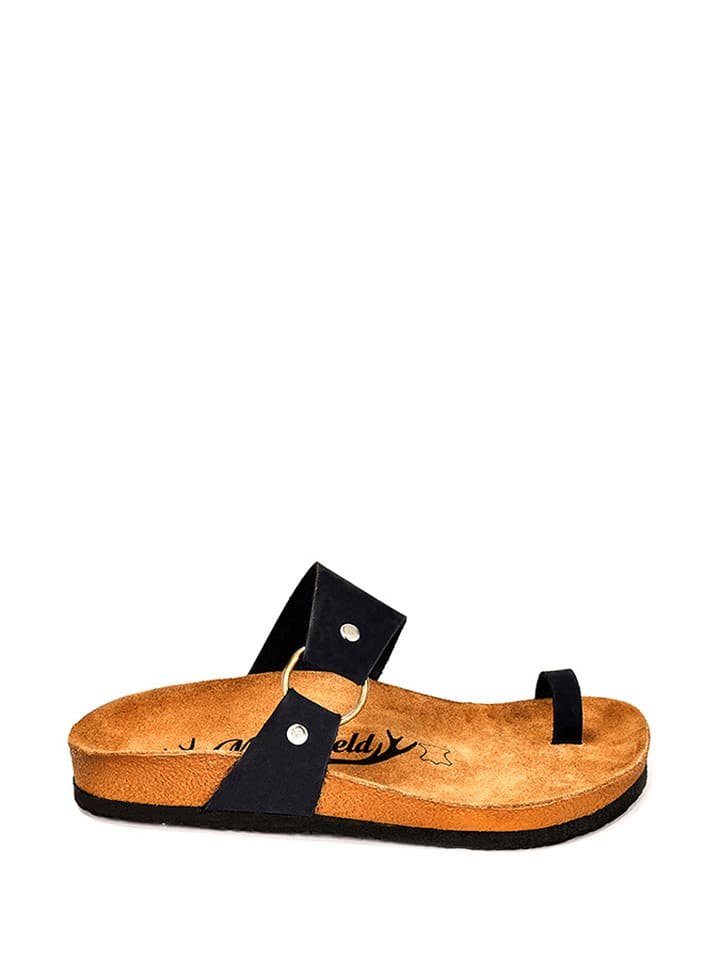 Moosefield Skórzane klapki w kolorze granatowym rozmiar: 41