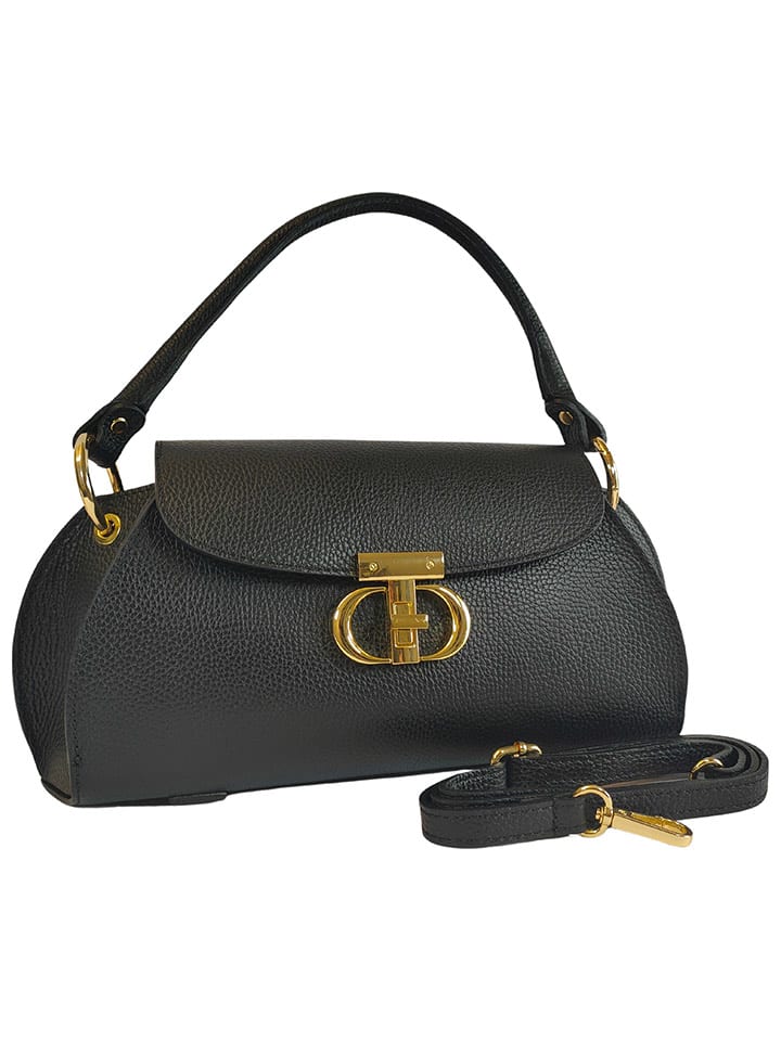 ORE10 Skórzana torebka "Nadis" w kolorze czarnym - 34 x 17 x 12 cm rozmiar: onesize