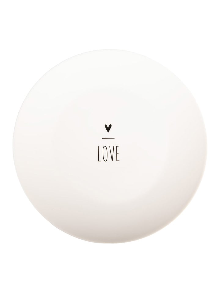 Clayre & Eef Talerz śniadaniowy w kolorze biało-czarnym - Ø 20 cm rozmiar: onesize