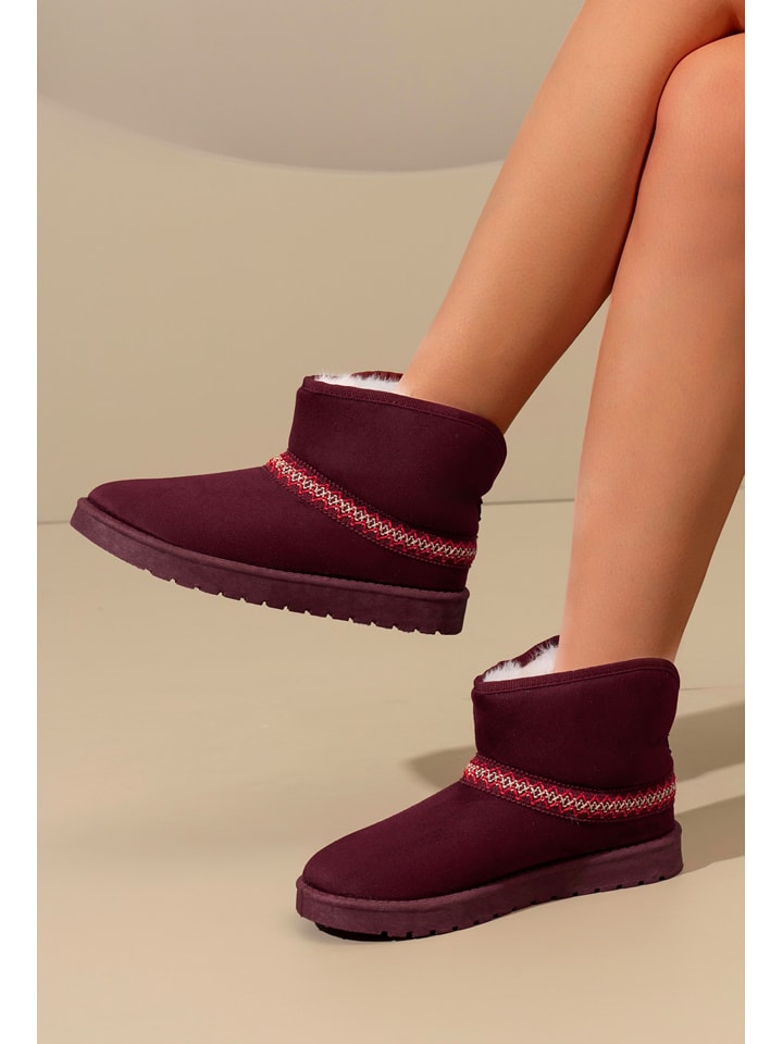 C'M Botki zimowe w kolorze czerwonym rozmiar: 40