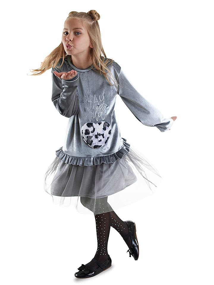 Denokids Sukienka w kolorze szarym rozmiar: 122