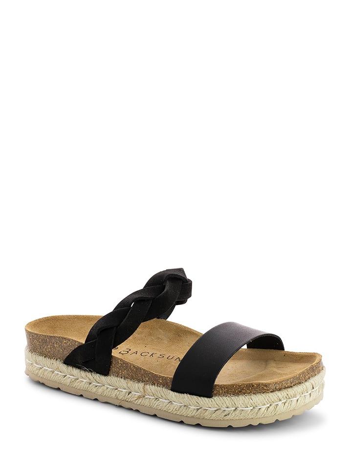 BACKSUN Skórzane klapki w kolorze czarnym rozmiar: 39