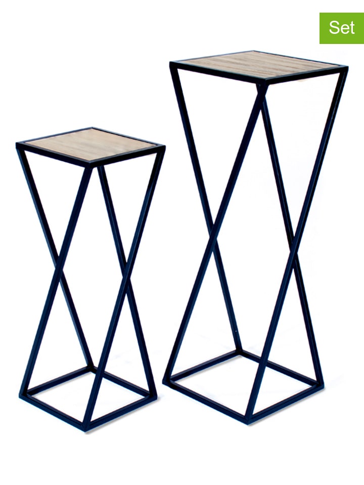 Lifa Living Stojaki (2 szt.) "Natnes" w kolorze czarno-jasnobrązowym na rośliny rozmiar: onesize