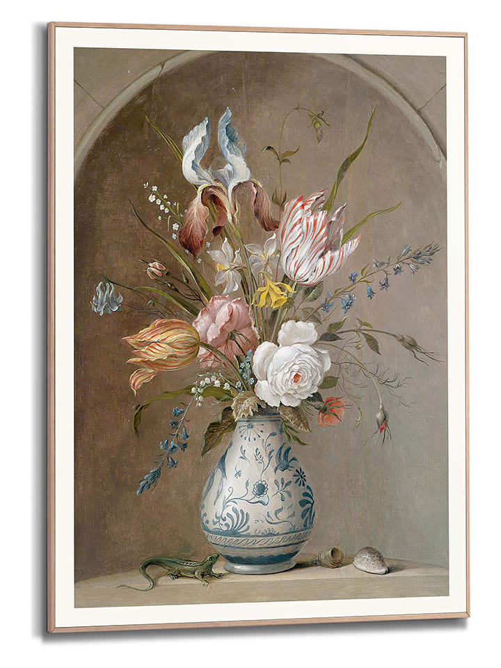 Orangewallz Druk artystyczny "Still Life Flowers" w ramce rozmiar: 50x70 cm