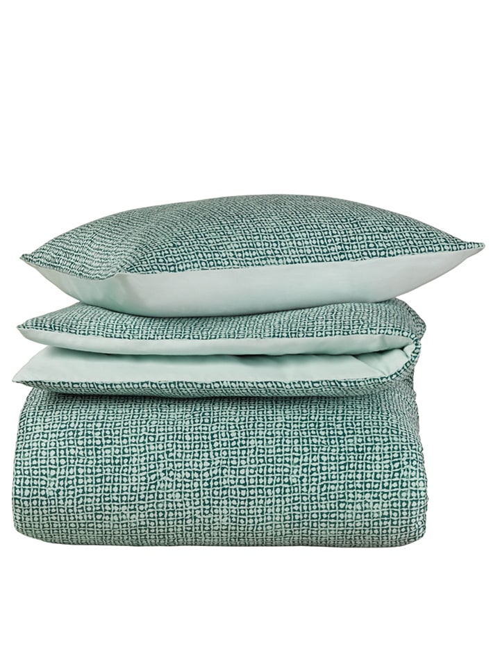 De Witte Lietaer Komplet pościeli satynowej "Cravat" w kolorze zielonym rozmiar: 135x200_cm