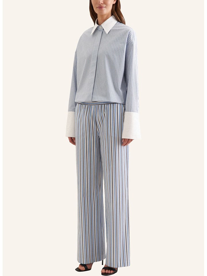 Seidensticker Spodnie w kolorze błękitno-biało-granatowym rozmiar: 42