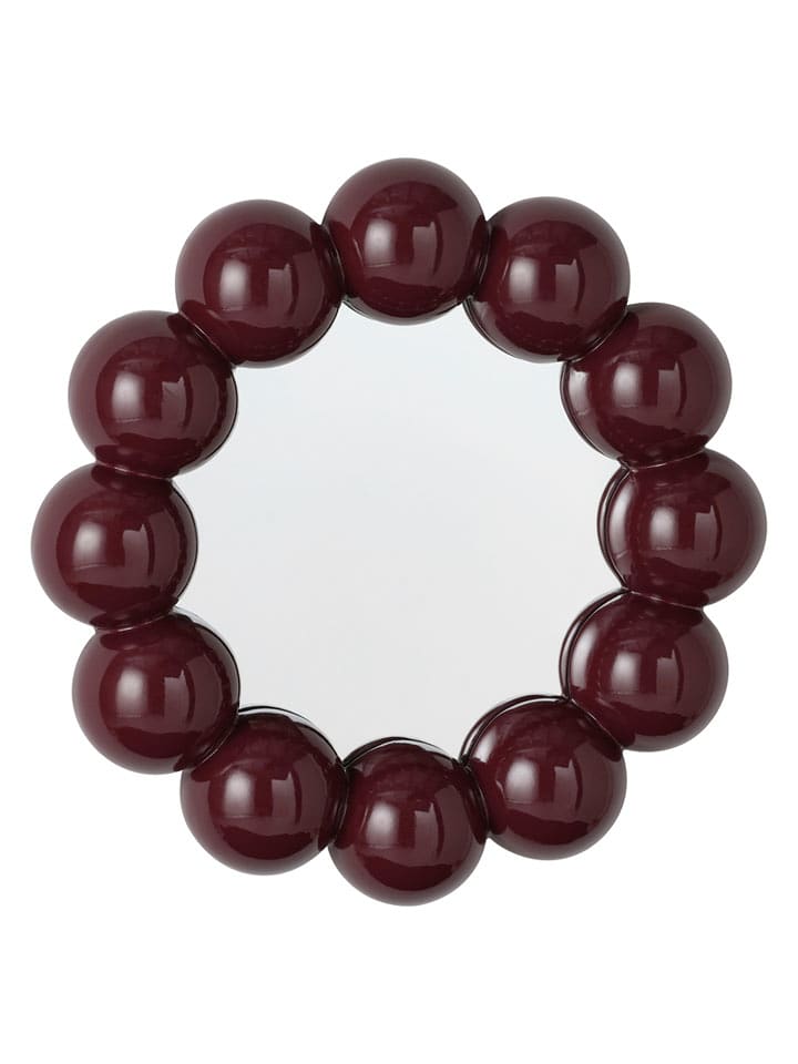 Ellos Home Lustro ścienne "Mila" w kolorze bordowym - Ø 50 cm rozmiar: onesize