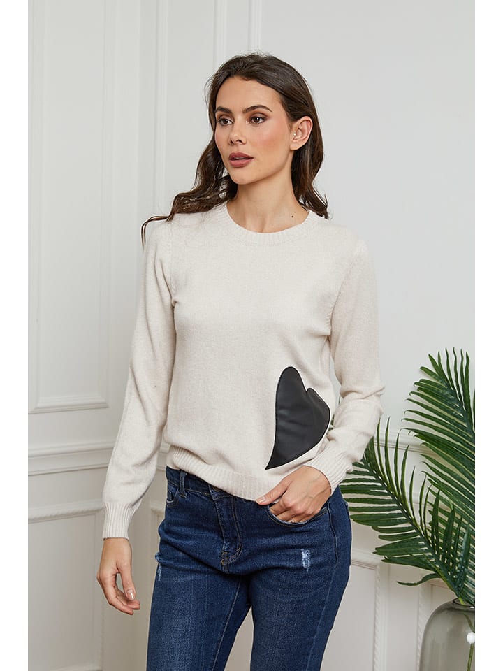 Joséfine Sweter "Sidney" w kolorze beżowym rozmiar: M