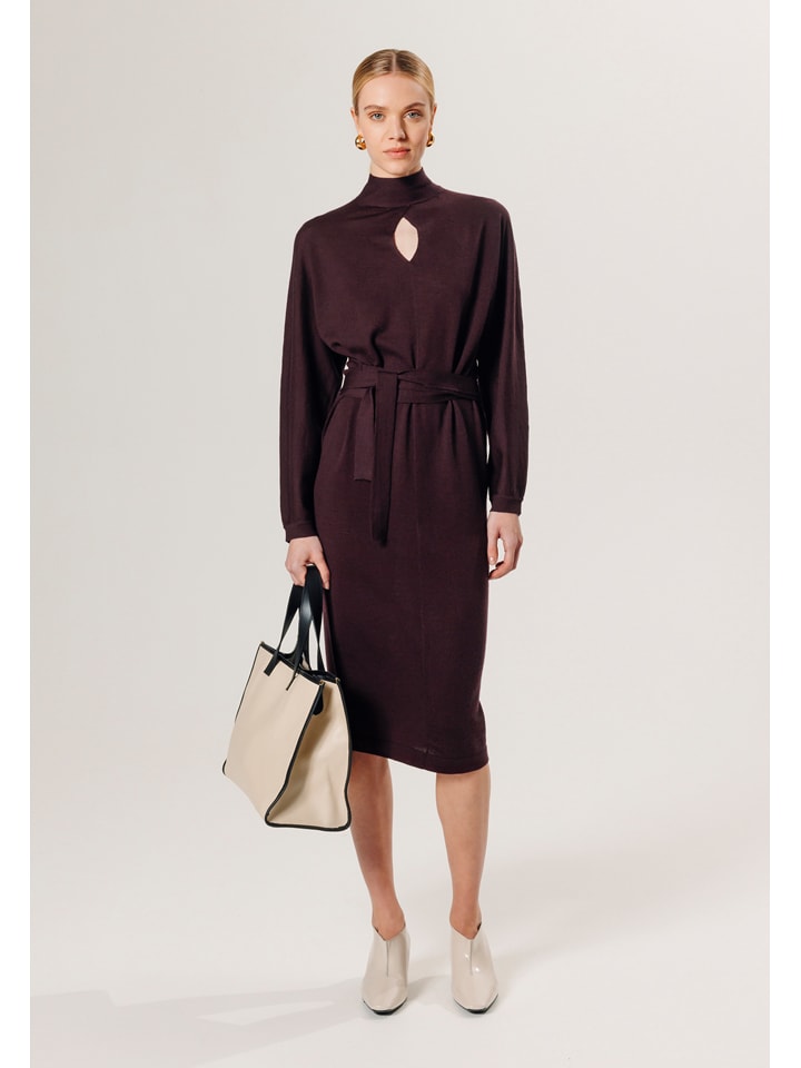 Rodier Wełniana sukienka w kolorze fioletowym rozmiar: XL