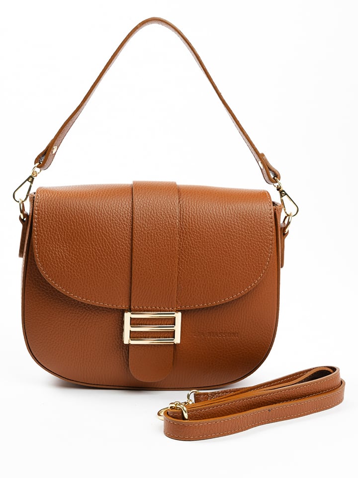 Lia Biassoni Skórzana torebka "Sangro" w kolorze jasnobrązowym - 27 x 22 x 7 cm rozmiar: onesize