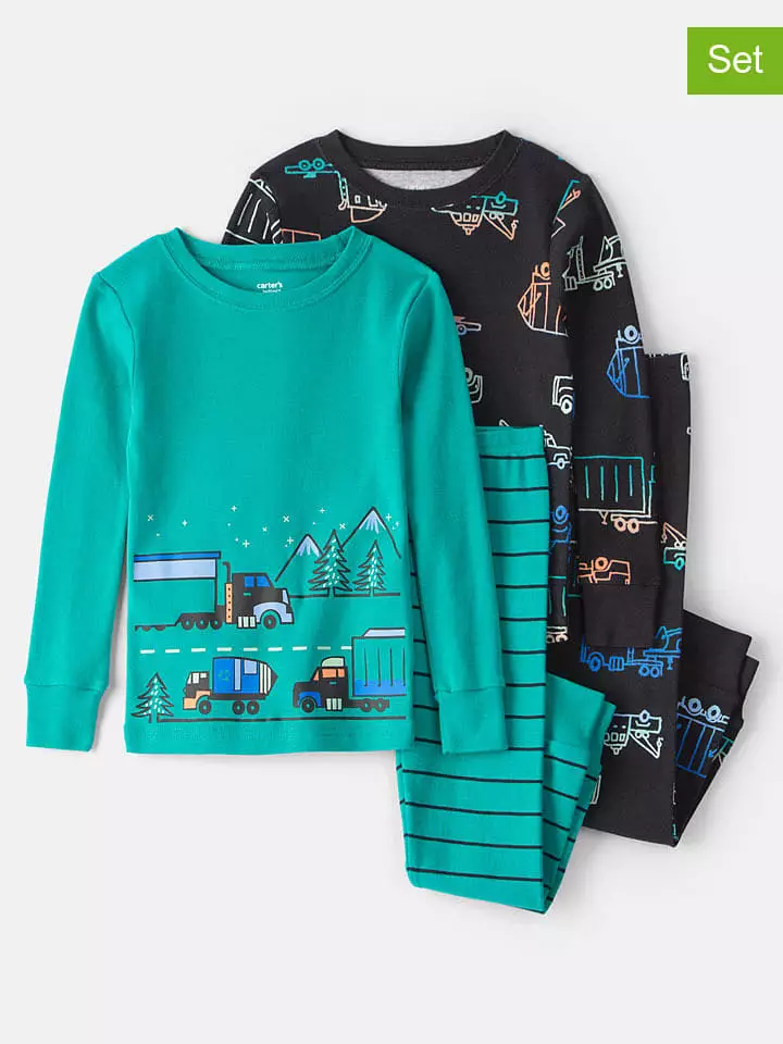 carter's Piżamy (2 szt.) w kolorze turkusowo-czarnym ze wzorem rozmiar: 104