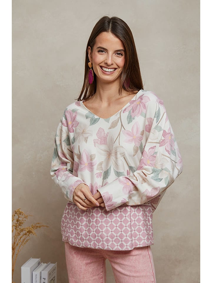 Plume Sweter "Bouchka" w kolorze kremowo-jasnoróżowym rozmiar: L