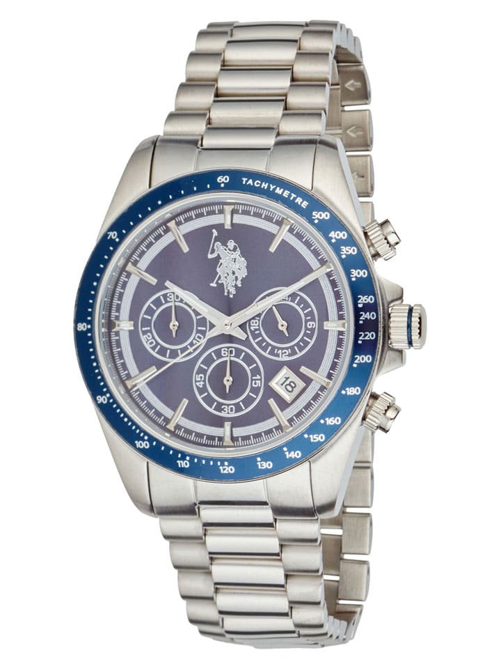 U.S. Polo Assn. Chronograf w kolorze srebrno-niebieskim rozmiar: onesize