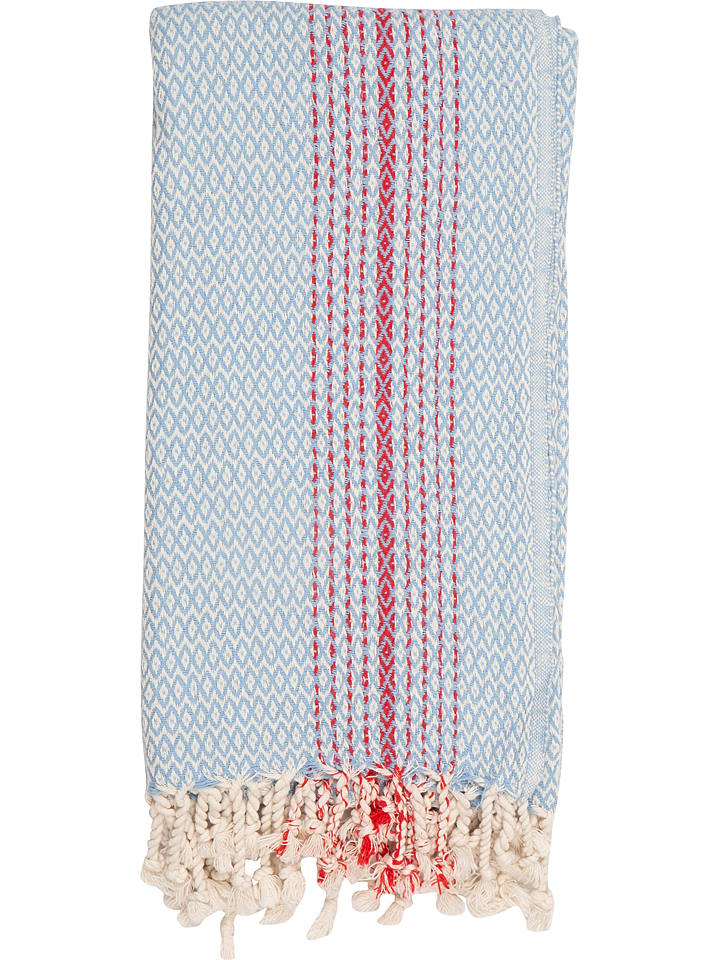 Samimi Chusta hammam w kolorze błękitno-czerwonym - 180 x 100 cm rozmiar: onesize