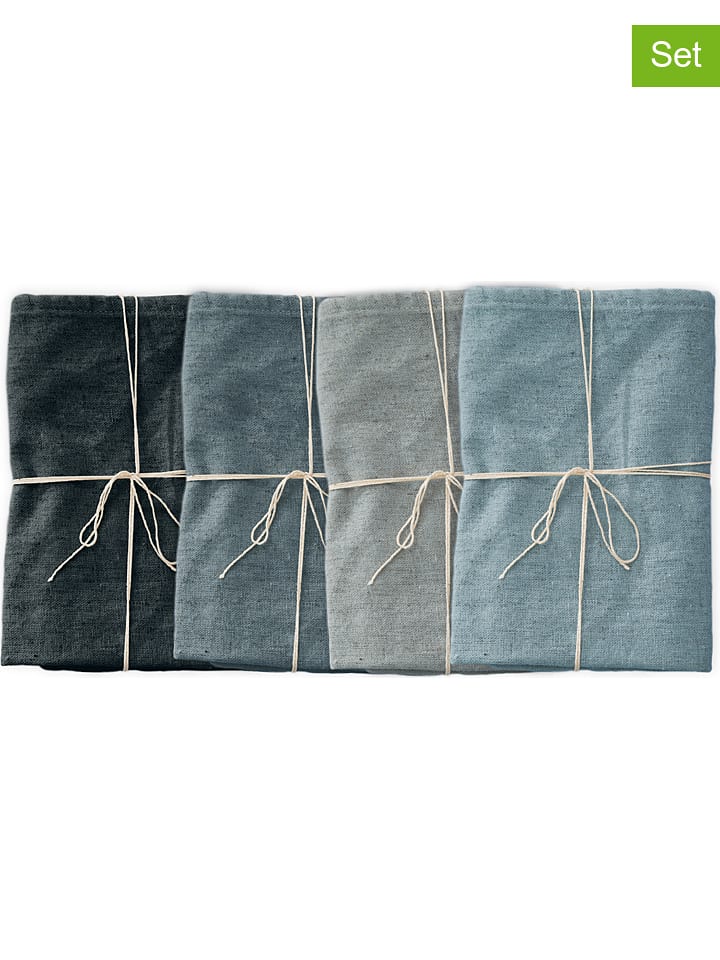 Madre Selva Serwetki (4 szt.) "Blue Gradient" w kolorze niebieskim - 40 x 20 cm rozmiar: onesize