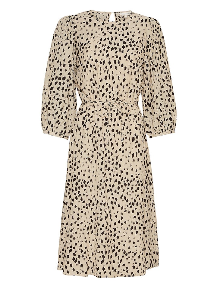 MOSS COPENHAGEN Sukienka "Angelina" w kolorze beżowym rozmiar: XS