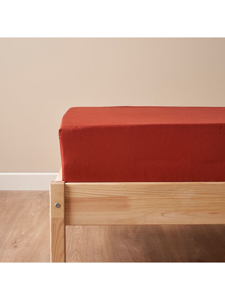 BELLA MAISON Prześcieradło "Supreme" w kolorze czerwonym na gumce rozmiar: 180x200 cm