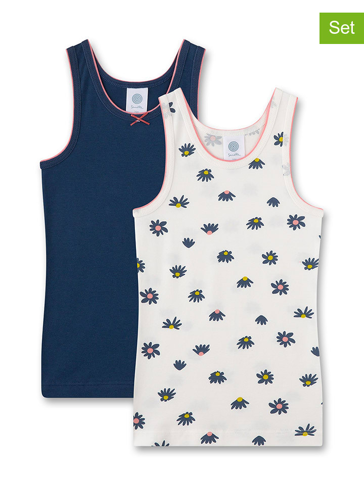 Sanetta Podkoszulki (2 szt.) w kolorze biało-granatowym rozmiar: 104