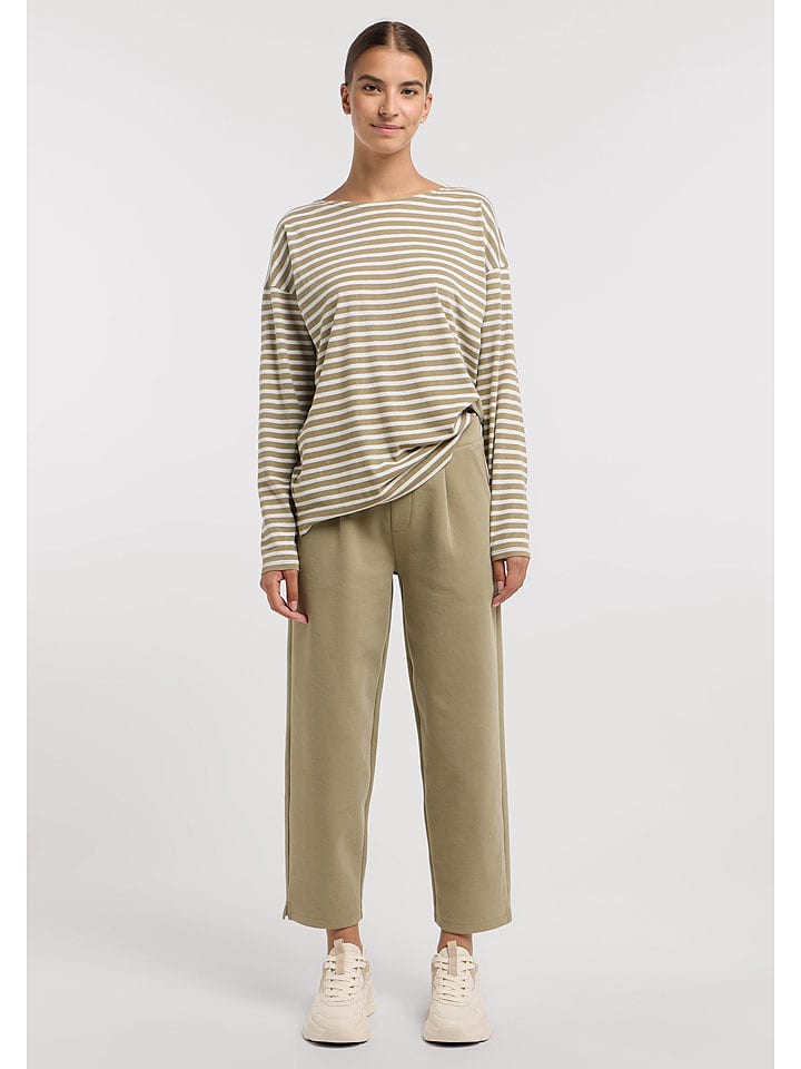 ELBSAND Koszulka "Tooske" w kolorze szarobrązowo-białym rozmiar: L