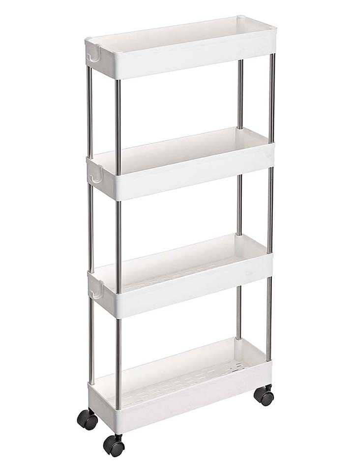 Songmics Wózek kuchenny w kolorze biało-czarnym - 40 x 86 x 12,5 cm rozmiar: onesize