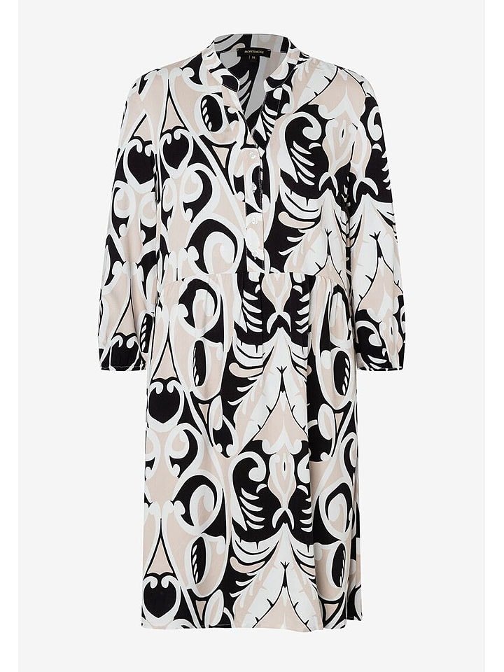 More & More Sukienka w kolorze beżowo-czarno-białym rozmiar: 36