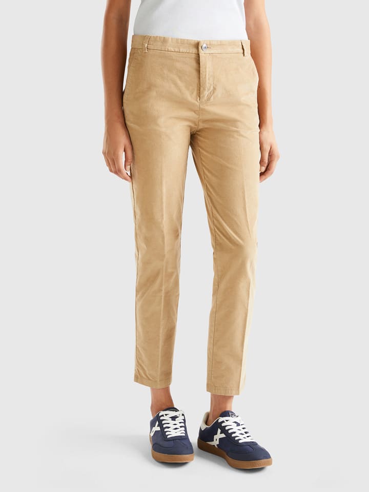 Benetton Spodnie chino w kolorze beżowym rozmiar: 32