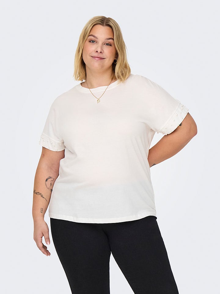 ONLY Koszulka w kolorze kremowym rozmiar: M-46/48