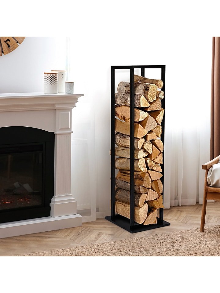 Inkazen Stojak w kolorze czarnym na drewno - 33 x 112 x 33 cm rozmiar: onesize