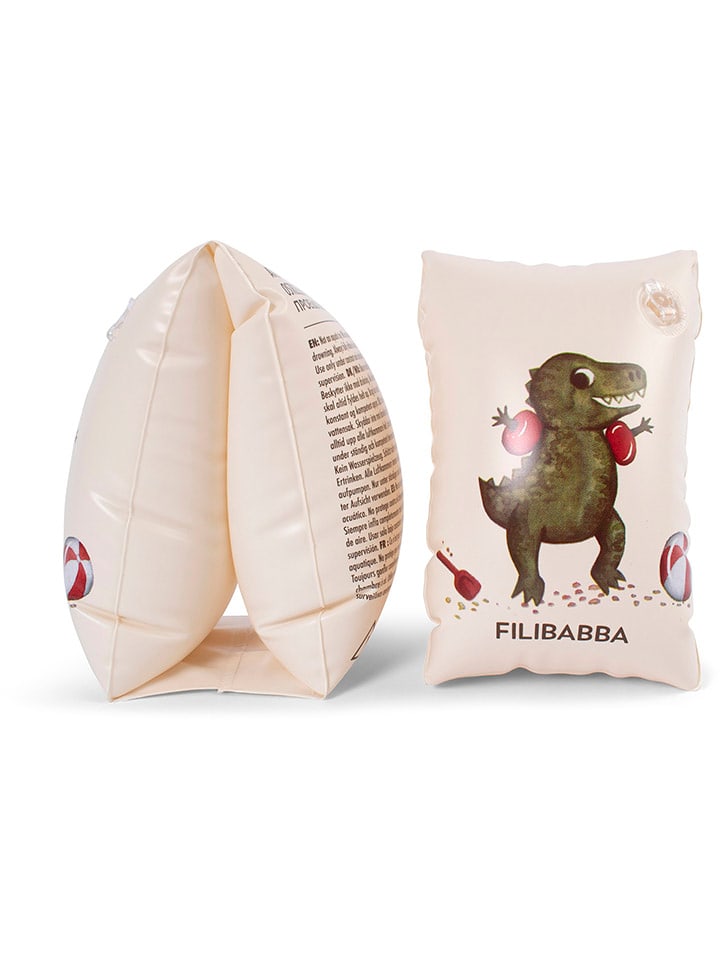 Filibabba Skrzydełka "Alfie - Dino Beach" w kolorze kremowym do pływania - 3+ rozmiar: onesize