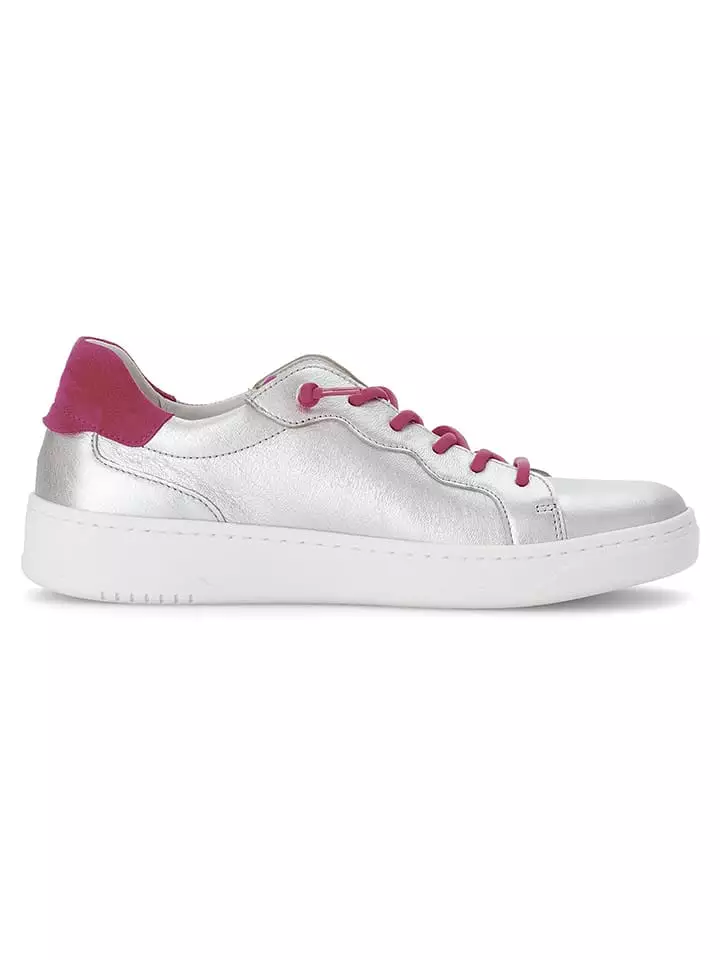 Gabor Skórzane sneakersy w kolorze srebrno-różowym rozmiar: 39