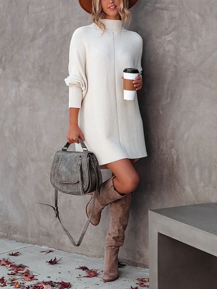 Milan Kiss Sukienka dzianinowa w kolorze kremowym rozmiar: M