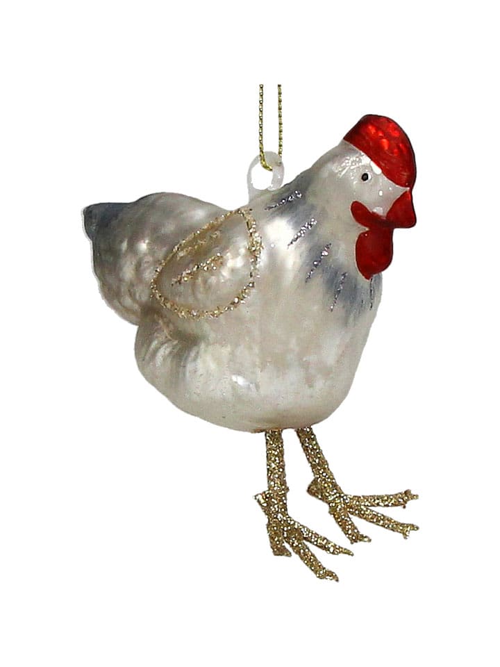 Kersten Ozdoba choinkowa "Chicken" w kolorze białym - wys. 9,5 cm rozmiar: onesize