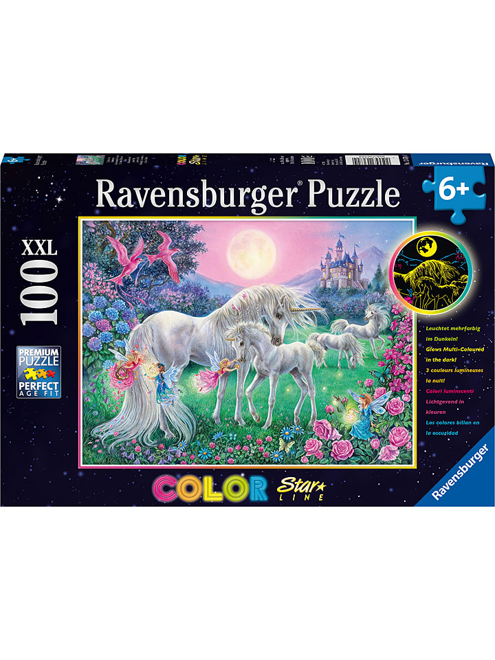 Ravensburger 100-częściowe puzzle "Unicorns in the moonlight" - 6+ rozmiar: onesize