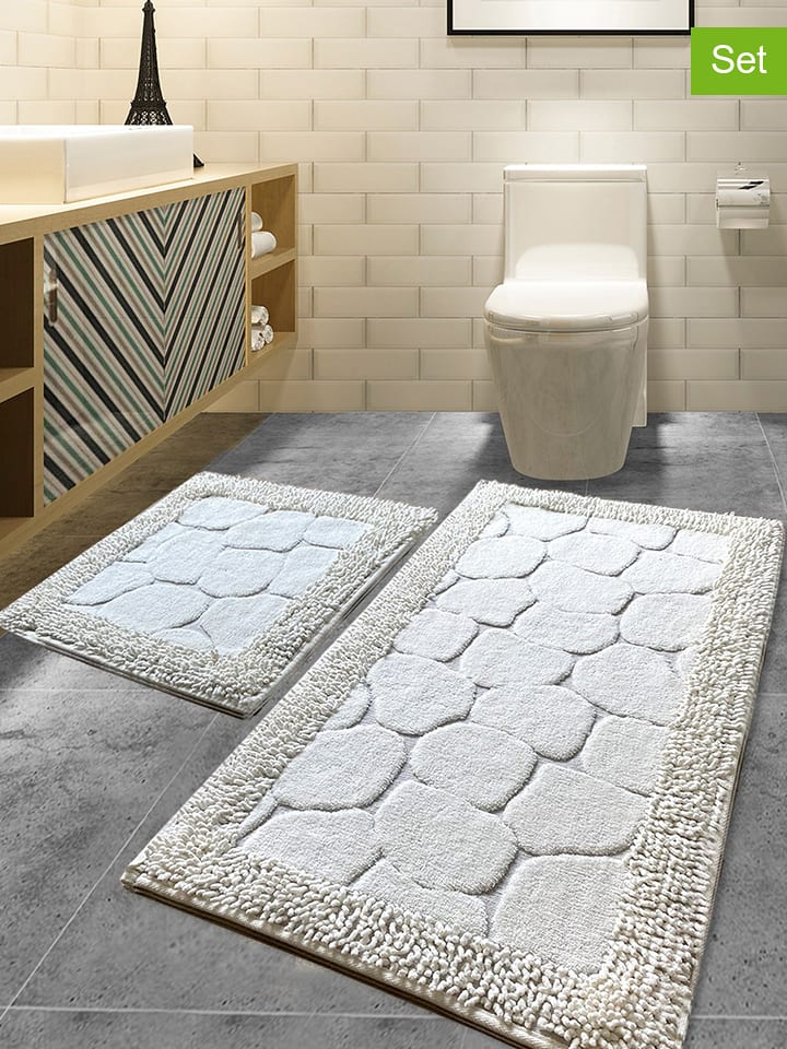 Colourful Cotton Dywaniki łazienkowe (2 szt.) w kolorze kremowym rozmiar: onesize