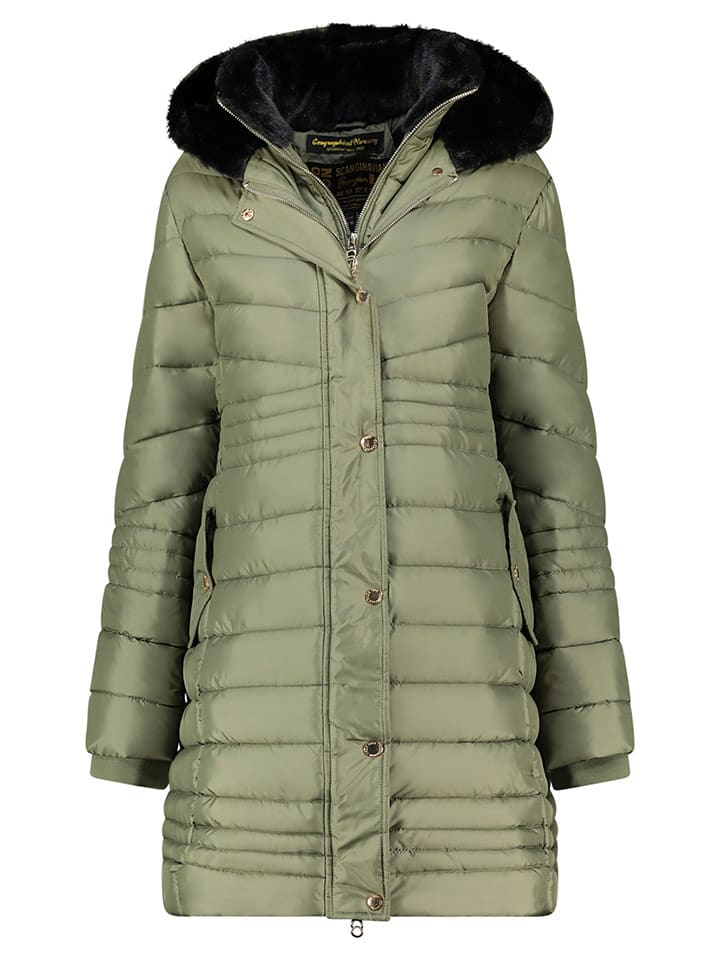 Geographical Norway Płaszcz pikowany "Biensur" w kolorze zielonym rozmiar: XXL