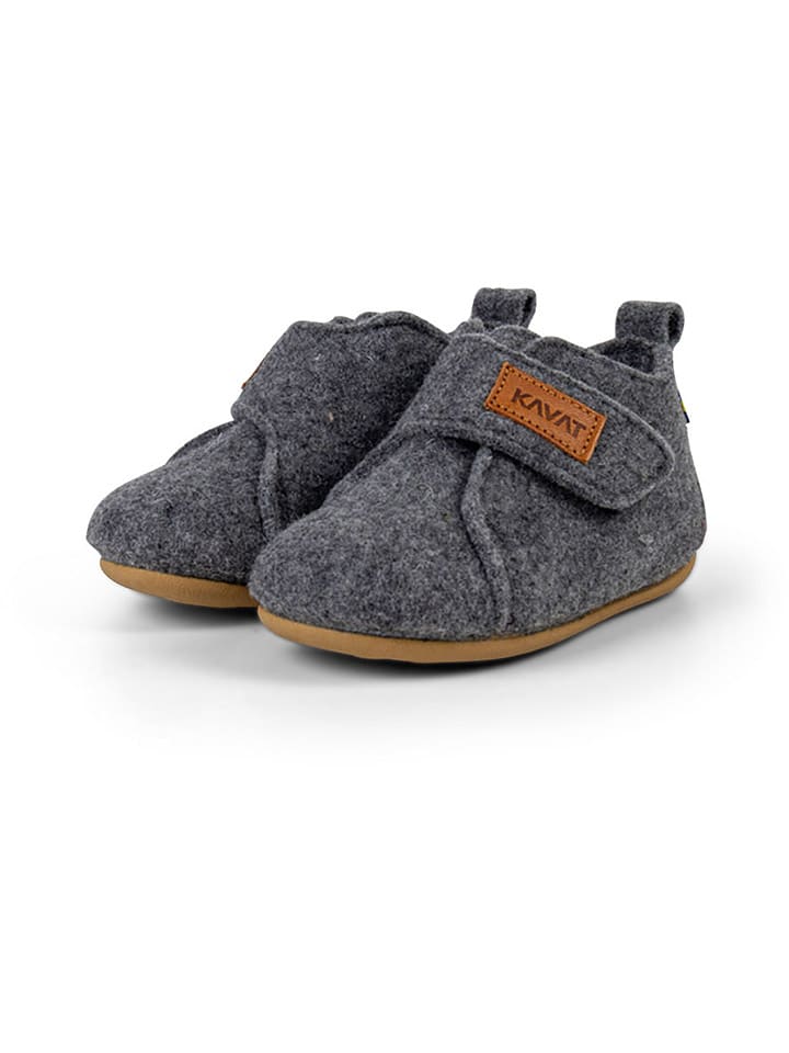 KAVAT Wełniane kapcie "Ulvshyttan" w kolorze szarym rozmiar: 25